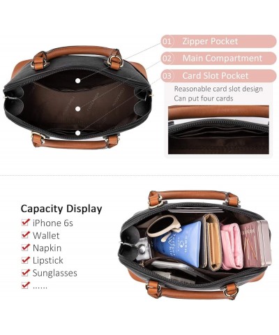 Small Crossbody Bags for Women Classic Double Zip Top Handle Dome Satchel Bag Shoulder Purse Black/Brown $30.82 Satchels