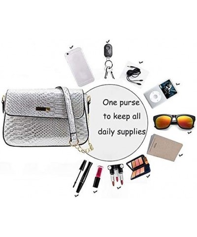 Fashion Women Snakeskin Envelope Clutch Bag Ladies Retro Evening Party Prom Chain Handbag Purse Mother's Day Gift Silver $11....