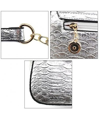 Fashion Women Snakeskin Envelope Clutch Bag Ladies Retro Evening Party Prom Chain Handbag Purse Mother's Day Gift Silver $11....