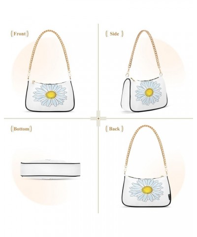 Women Shoulder Bag Daisy Flower Lightweight Clutch Handbags Casual Tote Handbags $17.99 Totes