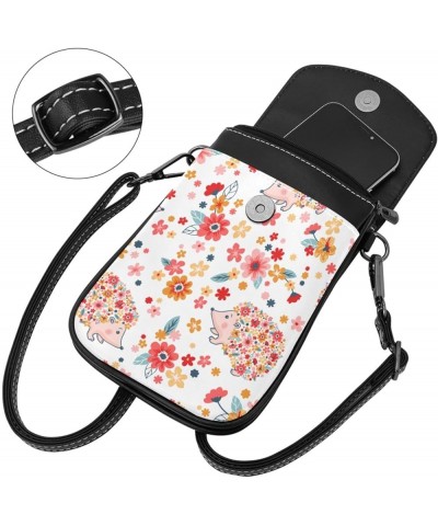 Stylish PU Leather Phone Purse with Credit Card Slots - Versatile Fashion Bag for Women Funny Cute Hedgehogs Multicoloured5 $...