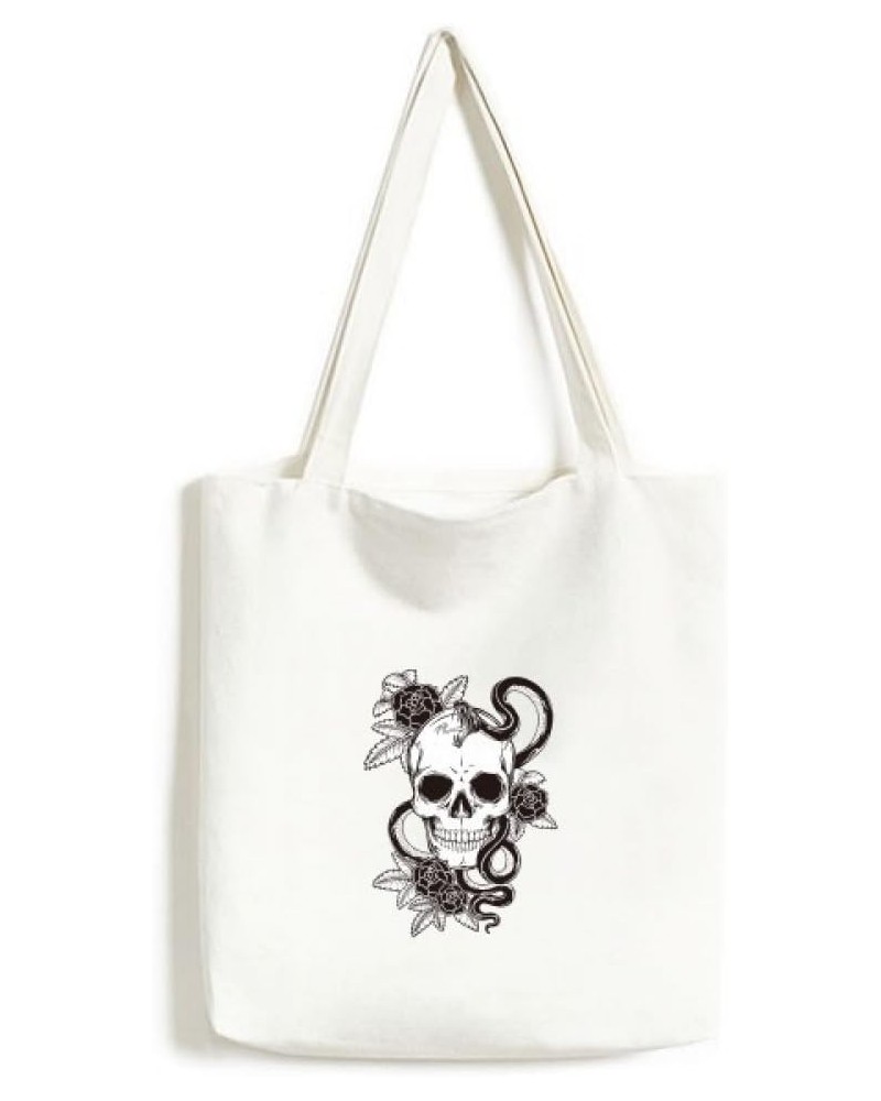 Animal l Snake Sketch Pattern Tote Canvas Bag Shopping Satchel Casual Handbag $18.28 Totes