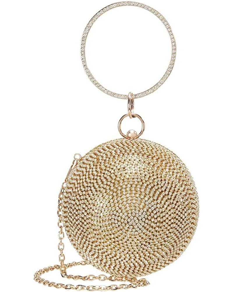 Spherical diamond-encrusted evening bag cute hand-held oblique chain bag celebrity dress full of diamonds women's bag (Color ...