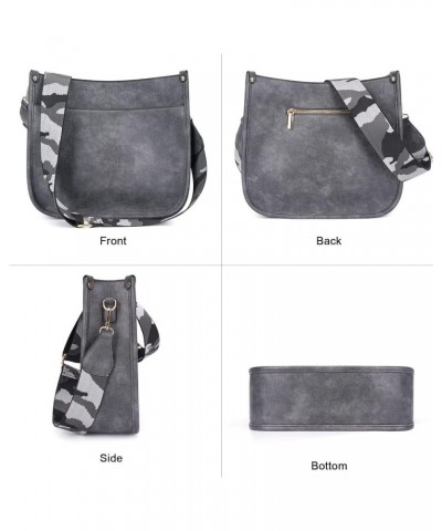 Crossbody Bag Purse for Women 2Pcs Leather Hobo Handbag Wallet Set With 2Adjustable Guitar Leopard Strap Crossbody Bag A2grey...