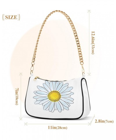 Women Shoulder Bag Daisy Flower Lightweight Clutch Handbags Casual Tote Handbags $17.99 Totes