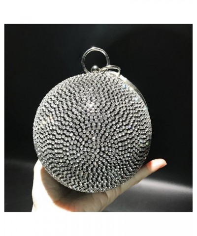 Spherical diamond-encrusted evening bag cute hand-held oblique chain bag celebrity dress full of diamonds women's bag (Color ...