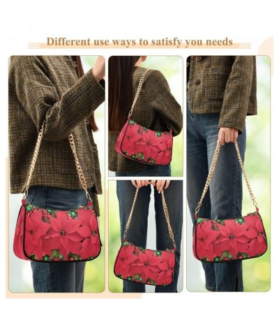 Red Flowers Shoulder Bag for Women Shoulder Handbags with Zipper Closure Small Clutch Purses Crossbody Bags for Women $14.88 ...