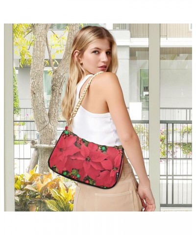 Red Flowers Shoulder Bag for Women Shoulder Handbags with Zipper Closure Small Clutch Purses Crossbody Bags for Women $14.88 ...