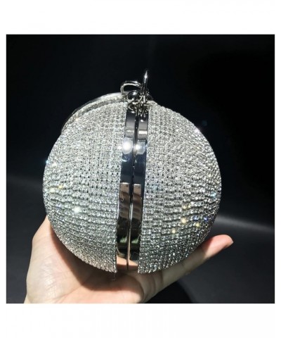 Spherical diamond-encrusted evening bag cute hand-held oblique chain bag celebrity dress full of diamonds women's bag (Color ...