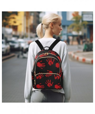 Blood Hand Black Backpack for Women Casual Daypack Lightweight Shoulder Bag Small Backpacks Travel Purse for Outdoor Ladies N...