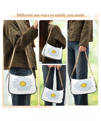 Women Shoulder Bag Daisy Flower Lightweight Clutch Handbags Casual Tote Handbags $17.99 Totes