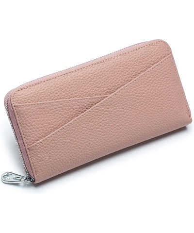 Womens Genuine Leather Wallet RFID Blocking Leather Zip Around Wallet Travel Long Purse Zip Around Credit Card Holder Phone W...