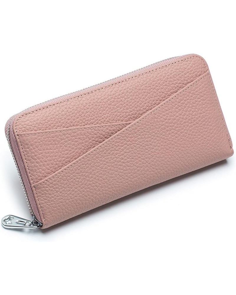 Womens Genuine Leather Wallet RFID Blocking Leather Zip Around Wallet Travel Long Purse Zip Around Credit Card Holder Phone W...