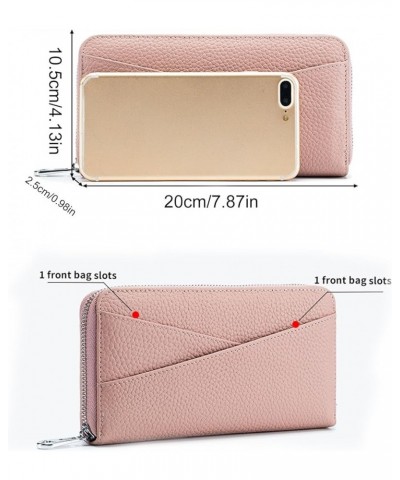 Womens Genuine Leather Wallet RFID Blocking Leather Zip Around Wallet Travel Long Purse Zip Around Credit Card Holder Phone W...