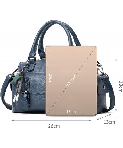 Crossbody Bags for Women Vintage Shoulder Bag Multiple Pockets Handbags PU Leather Top Handle Bags Small Satchel Bag Brown Bl...