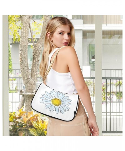 Women Shoulder Bag Daisy Flower Lightweight Clutch Handbags Casual Tote Handbags $17.99 Totes