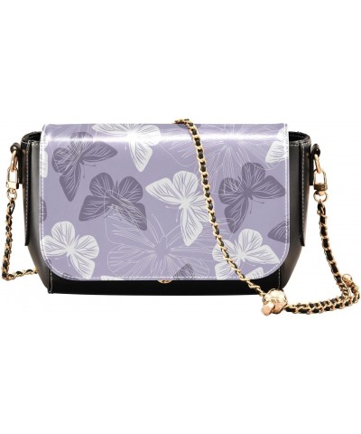 Retro Purple Butterfly Crossbody Bags for Women, Trendy Small Shoulder Bag, PU Leather Clutch Purse Underarm Handbag Satchel ...