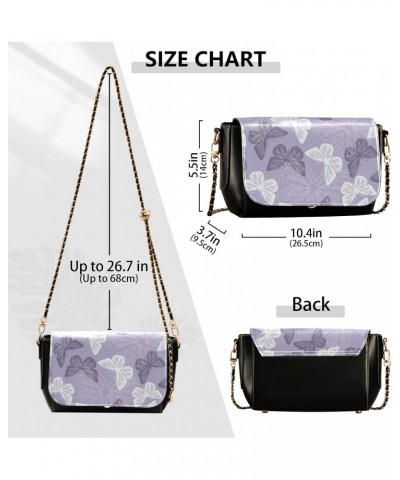 Retro Purple Butterfly Crossbody Bags for Women, Trendy Small Shoulder Bag, PU Leather Clutch Purse Underarm Handbag Satchel ...