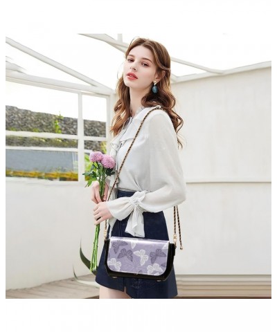 Retro Purple Butterfly Crossbody Bags for Women, Trendy Small Shoulder Bag, PU Leather Clutch Purse Underarm Handbag Satchel ...