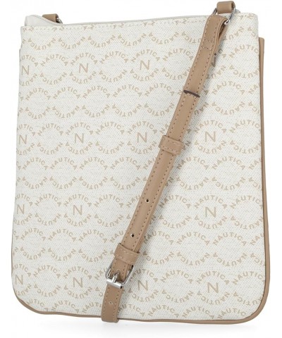 Lakeside Signature Jaquard North South Crossbody Bag Porthole White $17.06 Crossbody Bags