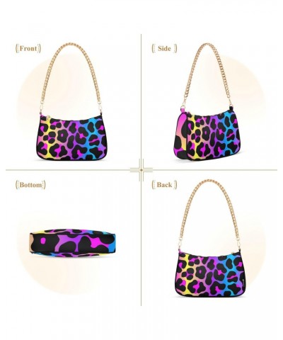 Shoulder Bag Wild Africa Leopard Skin Bright Purple Women Clutch Handbag Shoulder Purch Boho Bag Date Chain Bag Tote Bag Spri...