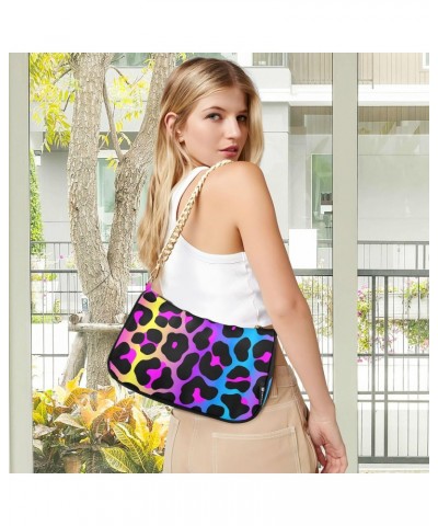 Shoulder Bag Wild Africa Leopard Skin Bright Purple Women Clutch Handbag Shoulder Purch Boho Bag Date Chain Bag Tote Bag Spri...