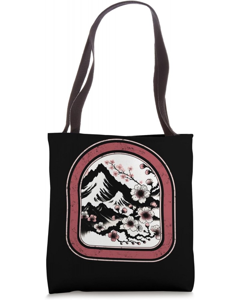 Cherry Blossom Woodblock Vintage Japanese Retro Anime Tote Bag $11.32 Totes