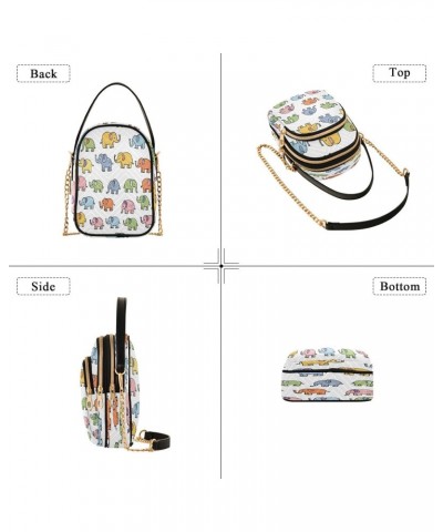 Quilted Crossbody Bags for Women,Colorful Cute Elephant02 Women's Crossbody Handbags Small Travel Purses Phone Bag $12.53 Cro...