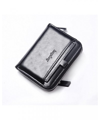 Men's Wallet Retro Short Wallet Buckle Zipper Bag Large Capacity Trend Dollar Bag Wallet Wallet Thick (Color : Black) $32.70 ...