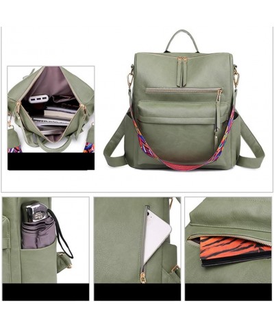 PU retro women's minimalist backpack, portable, tote bag (Color : Grass Green) Brown $25.18 Backpacks