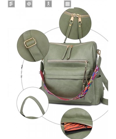 PU retro women's minimalist backpack, portable, tote bag (Color : Grass Green) Brown $25.18 Backpacks