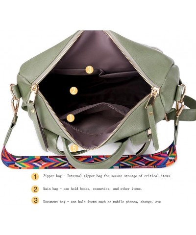 PU retro women's minimalist backpack, portable, tote bag (Color : Grass Green) Brown $25.18 Backpacks