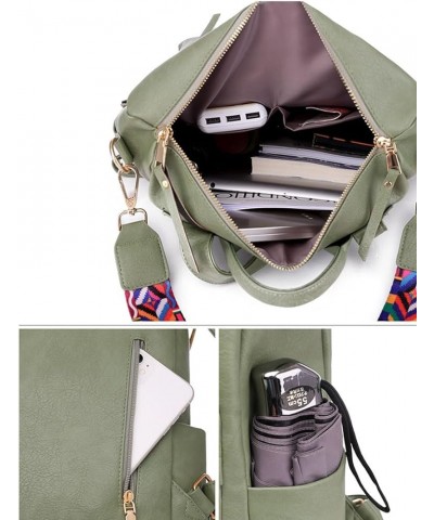 PU retro women's minimalist backpack, portable, tote bag (Color : Grass Green) Brown $25.18 Backpacks