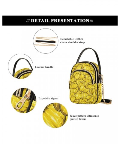 Chain Crossbody Bags for Women Yellow Tulip Flower Quilted Shoulder Crossbody Handbags Travel Cross Body Cell Phone Purses Ba...