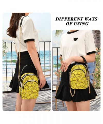 Chain Crossbody Bags for Women Yellow Tulip Flower Quilted Shoulder Crossbody Handbags Travel Cross Body Cell Phone Purses Ba...