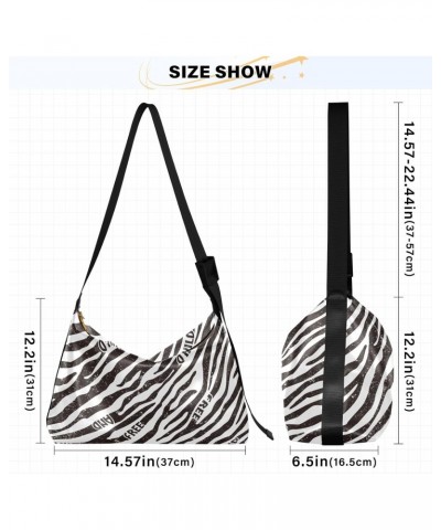 Free Zebra Wallpaper Shoulder Bag Large Slouchy Hobo Bag for Women Men Waterproof PU Leather Crossbody Handbag Casual Tote wi...