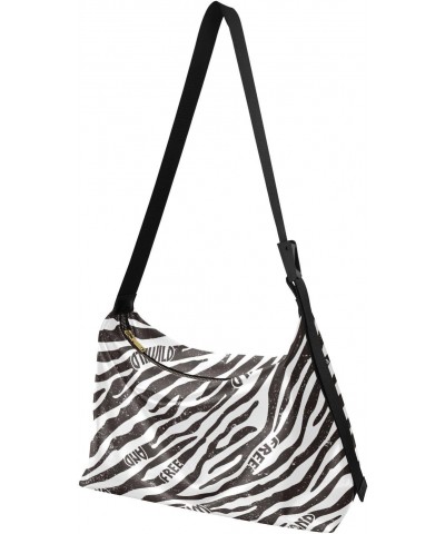 Free Zebra Wallpaper Shoulder Bag Large Slouchy Hobo Bag for Women Men Waterproof PU Leather Crossbody Handbag Casual Tote wi...