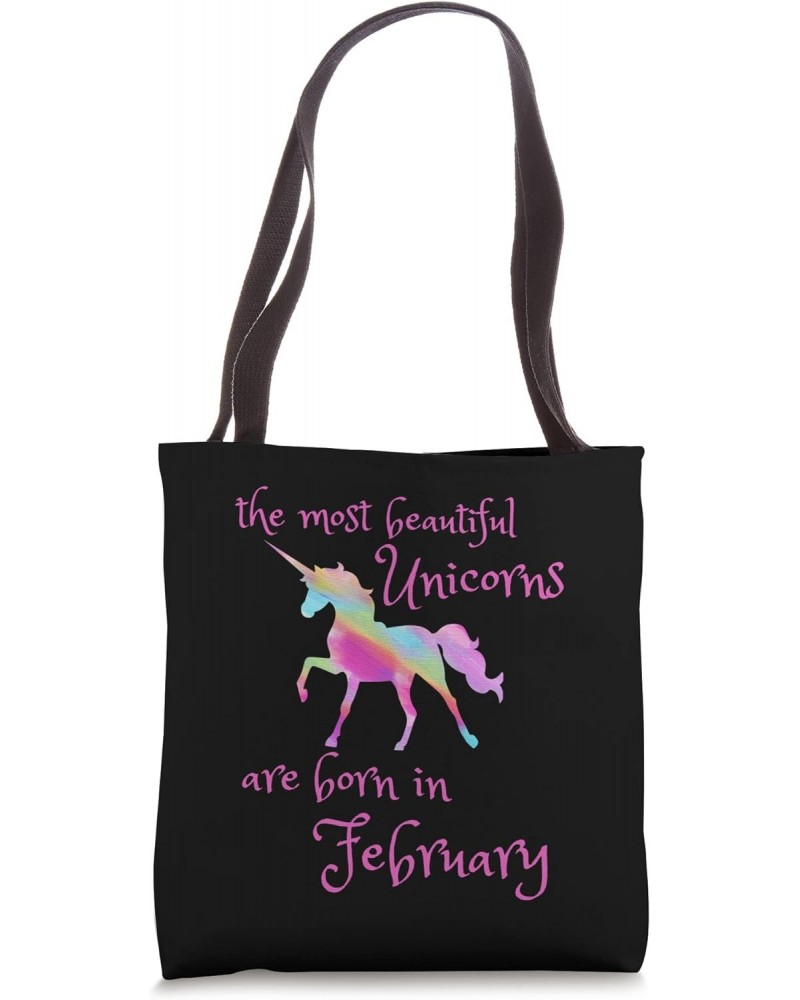 Beautiful Unicorn Birthday FEBRUARY Unicorn Tote Bag $14.30 Totes