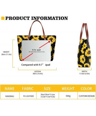 Tote Hand Bag for Women Polyester Storage Bags with Zipper Ladies Commuter Bag Large Stylish Carry Purses Black Coconut Tree ...