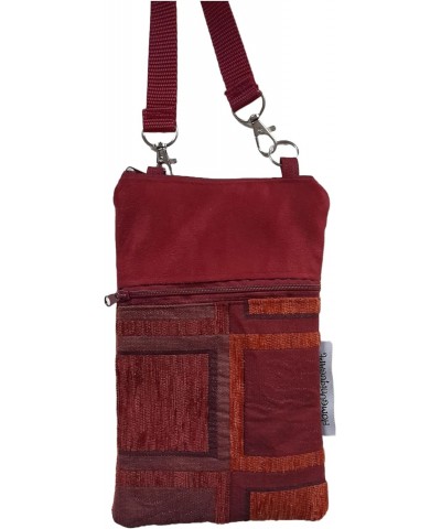 Small Fabric Shoulder Bag with Zip for Men and Women Red/Brown, multicoloured, 22 cm, Multicoloured, 22 cm $28.35 Shoulder Bags