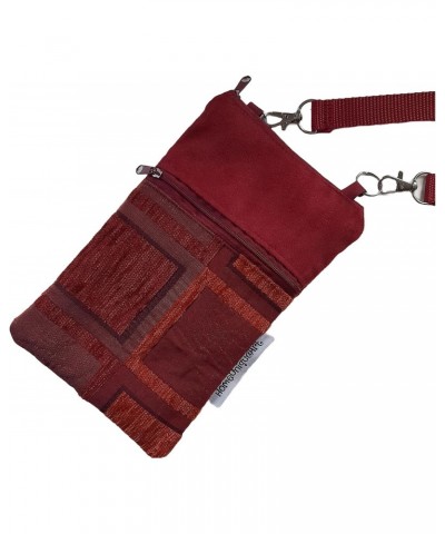 Small Fabric Shoulder Bag with Zip for Men and Women Red/Brown, multicoloured, 22 cm, Multicoloured, 22 cm $28.35 Shoulder Bags