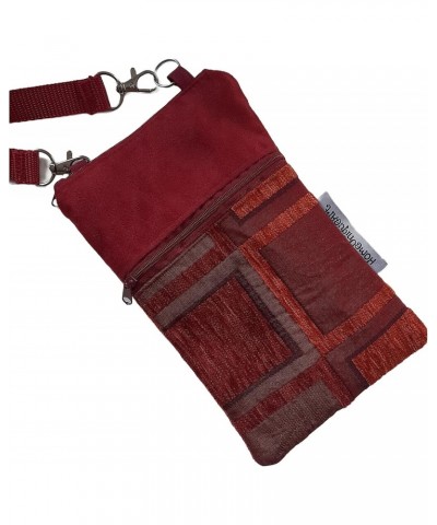 Small Fabric Shoulder Bag with Zip for Men and Women Red/Brown, multicoloured, 22 cm, Multicoloured, 22 cm $28.35 Shoulder Bags