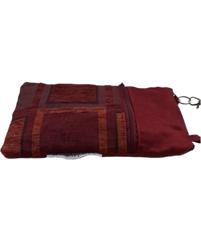 Small Fabric Shoulder Bag with Zip for Men and Women Red/Brown, multicoloured, 22 cm, Multicoloured, 22 cm $28.35 Shoulder Bags