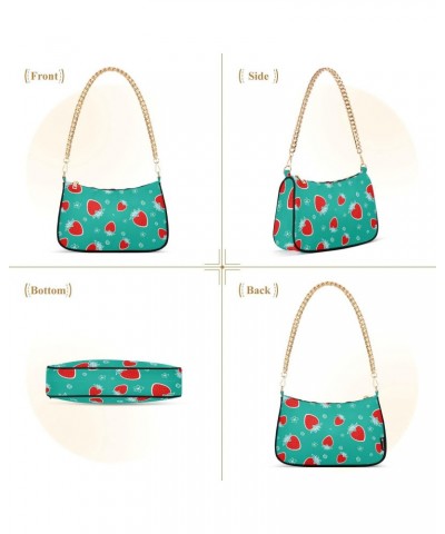 Strawberries Shoulder Bag for Women Small Purse Clutch Shoulder Purse Handbag Phone Wallet Purse with Chain Strap for Girl $1...