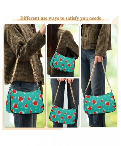 Strawberries Shoulder Bag for Women Small Purse Clutch Shoulder Purse Handbag Phone Wallet Purse with Chain Strap for Girl $1...