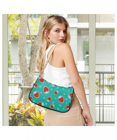 Strawberries Shoulder Bag for Women Small Purse Clutch Shoulder Purse Handbag Phone Wallet Purse with Chain Strap for Girl $1...