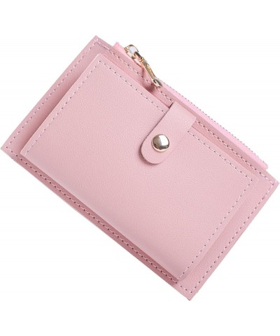 Womens Zip Around Minimalist Credit Card Holder Clutch Change Coin Money Multi Card Purse Leather PU Wallet (Pink) Pink $6.78...