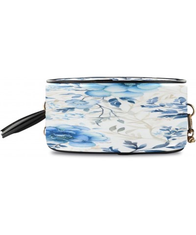 Crossbody Purse Small Crossbody Bags Shoulder Handbags Blue Beaty Flower for Women $10.50 Shoulder Bags