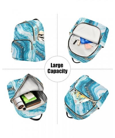 Women Backpack Ocean Blue Marble Durable Travel Backpack Lightweight Handbag Lady Purse Roomy Double Zipper Weekend Bag for E...