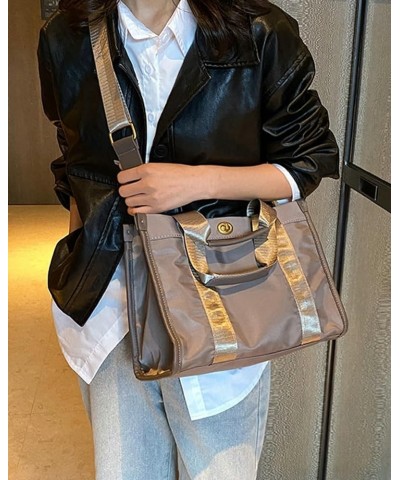 Nylon Tote Bag for Women Waterproof Hobo Crossbody Bag Purse Fashion Travel Shoulder Bags Large Messenger Bag Gray $29.00 Totes